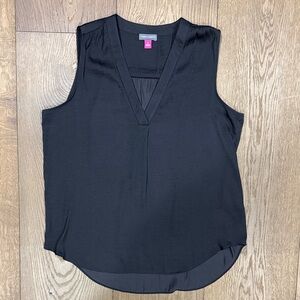Vince Camuto Black V-Neck Sleeveless Blouse